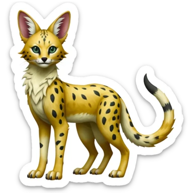 Epic complex detailed sanguine hunter-green realistic aesthetic-scenic-Fakémon-Trico-Sergal-Serval-Vernid-creature sticker