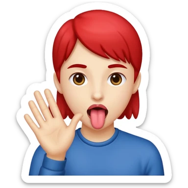 Tounge out with hands to the side sticker