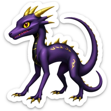 Shiny gothic Salazzle-Salandit-Umbreon-Fakémon-hybrid-creature (full body) 4 legs sticker