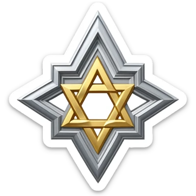 reform jewish synagogue similar in architecture to historical religious architecture in europe. the building should be white with silver/golden features, gothic architectural elements and star of david. no crosses. the emoji should be in ios emoji style. sticker
