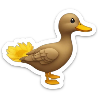 Chat faisant un câlin à un canard sticker