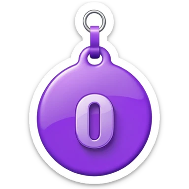Discount tag with percent symbol in violet colors. sticker