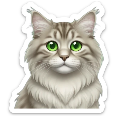 Siberian cat with green eyes sticker