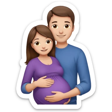 

"Man with short brown hair not reaching the nape and fair skin hugging a pregnant woman with long long brown hair and fair skin, smiling."







 sticker
