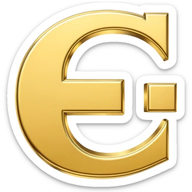 Currency crypto money symbol for the money "Fcoins" letter F in gold sticker
