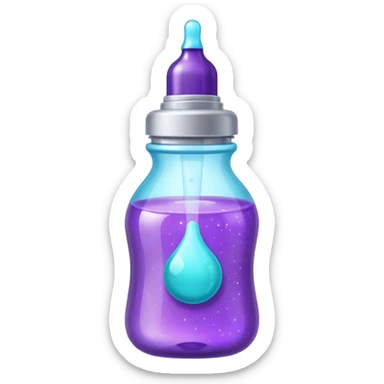 glitter purple and cian feeding bottle sticker