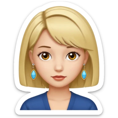 girl with bob hairstyle and earrings sticker