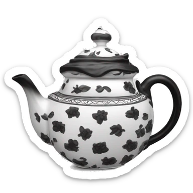 Makenzie Childs tea pot black and white sticker