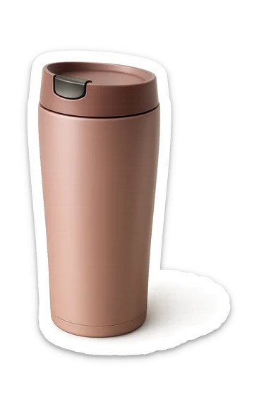 pink travel mug, elegant sticker
