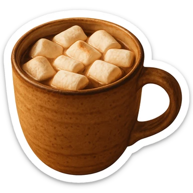 cozy mug with marshmallows, comforting sticker