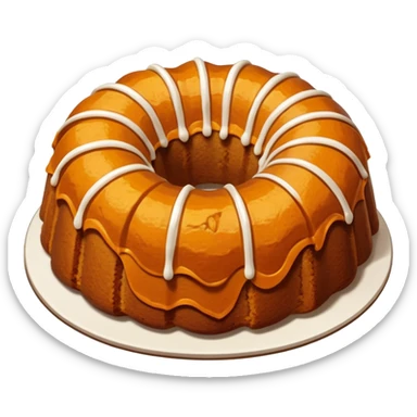 Pumpkin pie style Bundt cake with pumpkin in the middle  sticker