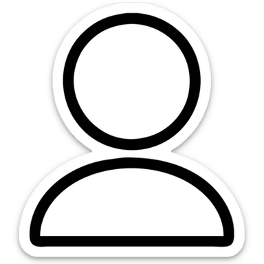 Create a simple profile (user) icon in a minimalistic style with a thick gray outline, no fill, no text, transparent background. Match the style of the previous sparkles icon with thick outline. sticker