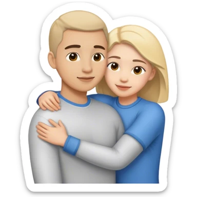 My girlfriend hugging me sticker