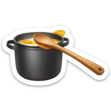 cooking pot hitting game wooden spoon sticker