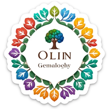 created a highly detailed but manly looking family genealogy logo with multiple colors and make sure to include the name Odlin sticker