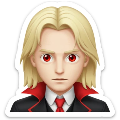 Alucard with blonde hair sticker