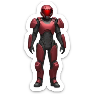 futuristic Autonomous Combat armored colored crimson pants sticker
