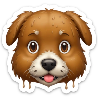 muddy dog face sticker