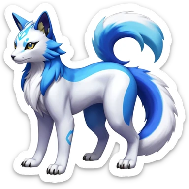 Shiny Elemental Exotic Renamon-Raikou-Liepard-Persian-Pokémon-Fakémon-hybrid-creature (full body) sticker