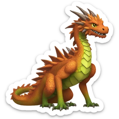 Colorful Legendary Earthly Muddy Jungle Grass Dragon Fakemon sticker