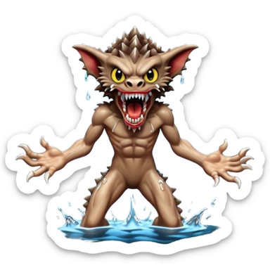 A stranger things demogorgon that look like it is going to run away sticker