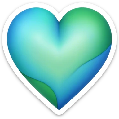 A heart made of blue and green colors sticker