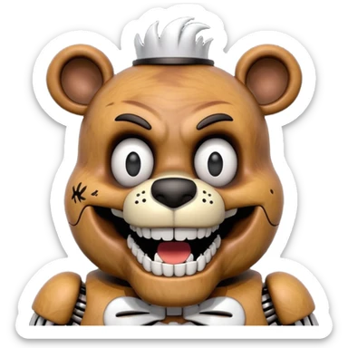 The head of Freddy Fazbear of five nights at Freddy sticker