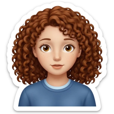 fun cute loud popular pretty girl modest curly brown hair sticker