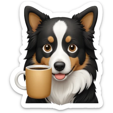 Border collie café con blanco sticker