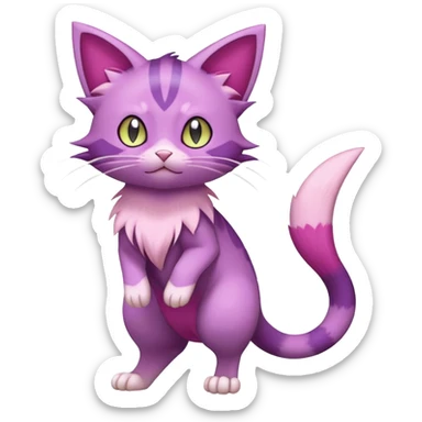 Purrloin-Skitty-Pokémon-Fakémon-hybrid-creature (full body) sticker