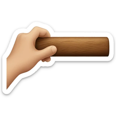 Handing someone a wooden bar sticker