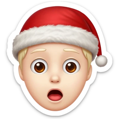  Add a Christmas hat 🎅 to the shocked emoji 😨 to give it a festive touch! sticker