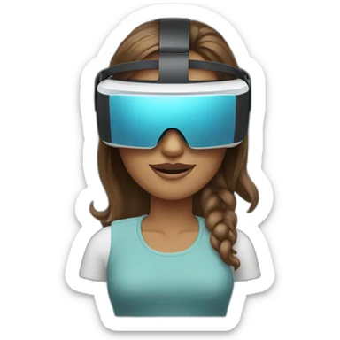 woman wearing virtual reality glasses sticker