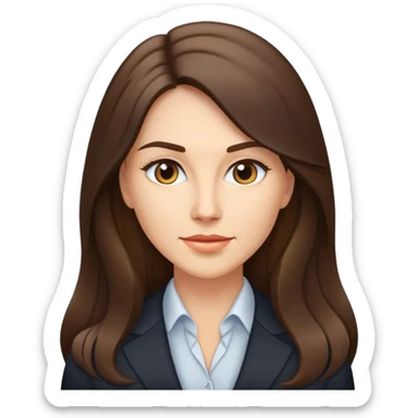 Business woman caucasian long brunette girl sticker