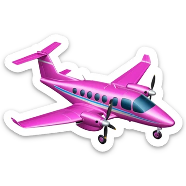 tiny pink (RGB: 220, 20, 120) tapered wing turboprop aircraft sticker