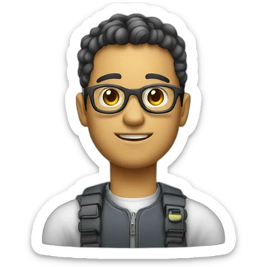 Mirko.ai, the AI Software Engineer – make him a young smart engineer – thats like the robot, but more friendly looking. sticker