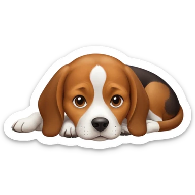Beagle dog resting sticker