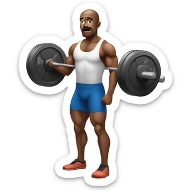 man of 30 years doing deadlift sticker