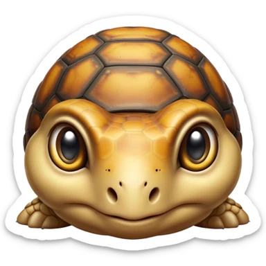 cinematic-baby tortoise-realistic--emoji,,-cute-wise-face-peering-ahead-with-calm-determination,-cute large-eyes-reflecting-centuries of wisdom, sticker