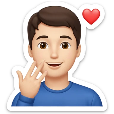  brunette guy blowing kiss sticker