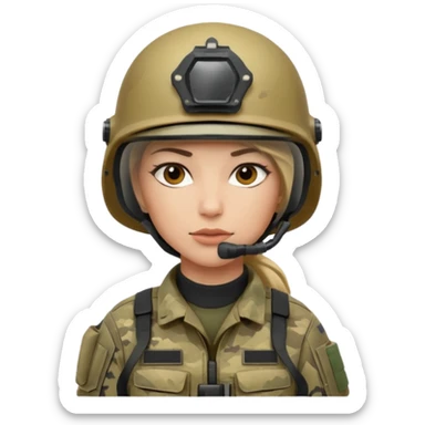 sketch female special operations communications operator with combat gear sticker