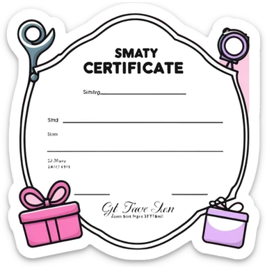 Beauty salon gift certificate sticker