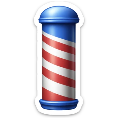 barbershop pole with red white and blue stripes sticker