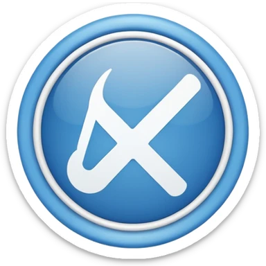A white tick symbol on blue circle similar to verified badge sticker