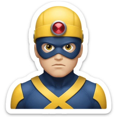 marvel superhero cyclops x-men with iconic yellow visor sticker