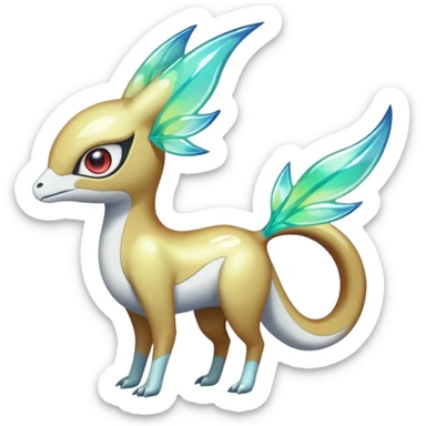 Iridescent Bioluminescent Translucent Luminescent Diaphanous Shiny Colorful Meloetta-Latias-Koraidon-Peppercat-Wargreymon-Protogen-Fakémon-fusion-hybrid-creature sticker