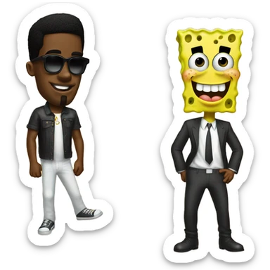 SpongeBob and P diddy sticker
