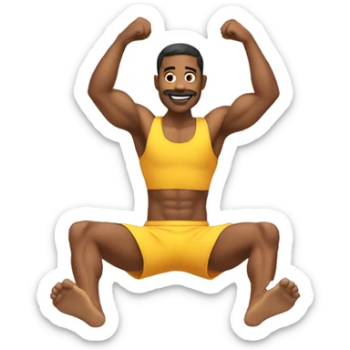 man doing sit ups sticker