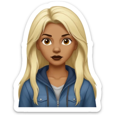 dark brown werewolf woman with long blond hair in casual outfit sticker