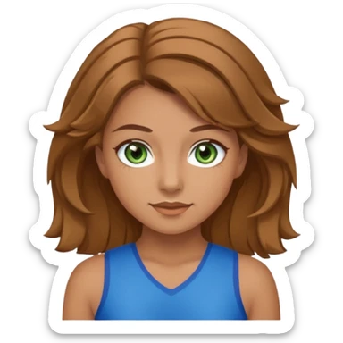 Im low-key kinda tan I have greenish blue hazel eyes I have light brown hair and I a cheerleader sticker